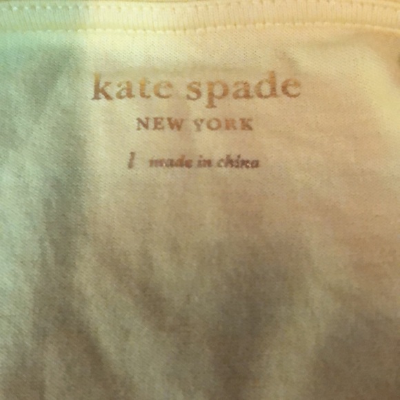 Kate Spade Yellow Crewneck T Shirt. Size Large - Picture 6 of 6